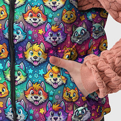 Детский жилет Furry color anime animal faces, цвет: 3D-красный — фото 2