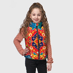 Детский жилет Традиционный индонезийский цветочный узор в стиле, цвет: 3D-светло-серый — фото 2