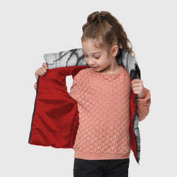 Детский жилет Кирпичная стена с облупившейся штукатуркой и плющо, цвет: 3D-красный — фото 2
