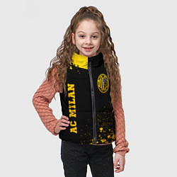 Детский жилет AC Milan - gold gradient вертикально, цвет: 3D-черный — фото 2