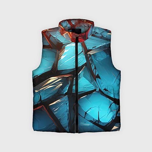 Детский жилет Синие объемные плиты / 3D-Светло-серый – фото 1