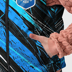 Детский жилет Герб России на абстрактном синем фоне, цвет: 3D-светло-серый — фото 2