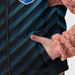 Детский жилет Синяя абстракция и герб России, цвет: 3D-красный — фото 2