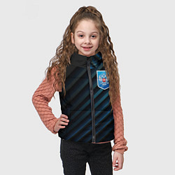 Детский жилет Синяя абстракция и герб России, цвет: 3D-красный — фото 2