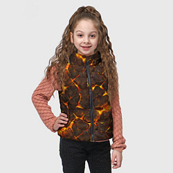 Детский жилет Элементаль магмы текстура, цвет: 3D-черный — фото 2