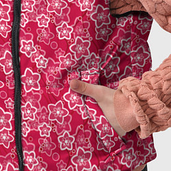 Детский жилет Красно-белый цветочный узор ретро, цвет: 3D-светло-серый — фото 2