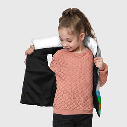 Детский жилет Пятицветный угольник с волной, цвет: 3D-черный — фото 2