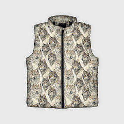 Детский жилет Паттерн лесного волка, цвет: 3D-черный