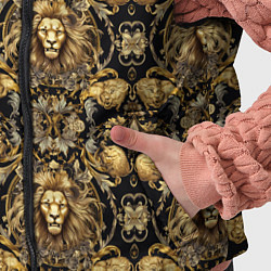 Детский жилет Головы львов золотой паттерн, цвет: 3D-светло-серый — фото 2