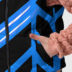 Детский жилет Black and white stripes on a blue background, цвет: 3D-светло-серый — фото 2