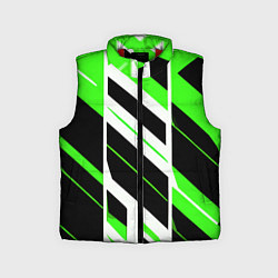 Детский жилет Black and green stripes on a white background, цвет: 3D-красный