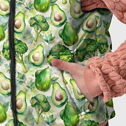 Детский жилет Авокадо и брокколи, цвет: 3D-светло-серый — фото 2