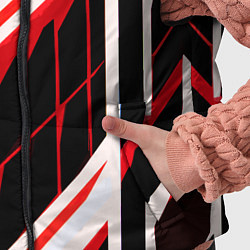 Детский жилет Red and white lines on a black background, цвет: 3D-красный — фото 2