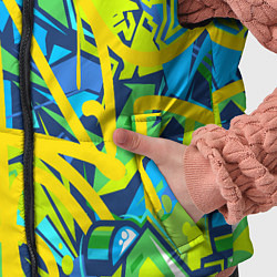 Детский жилет Желто-зеленое граффити, цвет: 3D-светло-серый — фото 2