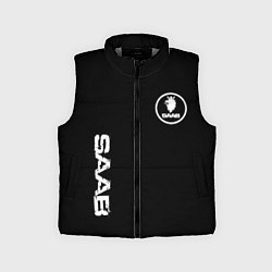 Детский жилет SAAB logo white, цвет: 3D-светло-серый