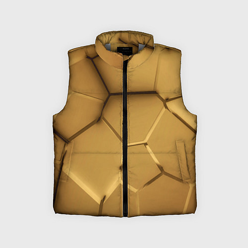 Детский жилет Золотые неоновые плиты в разломе / 3D-Светло-серый – фото 1