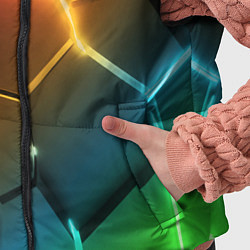 Детский жилет Радужные неоновые плиты в разломе, цвет: 3D-светло-серый — фото 2