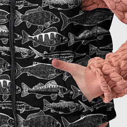 Детский жилет Черно белые рыбы, цвет: 3D-черный — фото 2