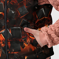 Детский жилет Черные кубики во взрыве абстракции, цвет: 3D-красный — фото 2