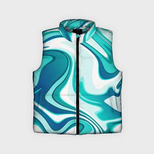 Детский жилет Кислотно синий белый мраморный фон / 3D-Светло-серый – фото 1