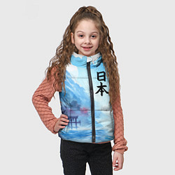 Детский жилет Японский морской пейзаж - нейроарт, цвет: 3D-светло-серый — фото 2