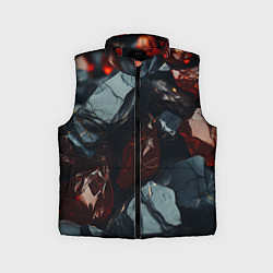 Детский жилет Темные блестящие абстрактные камни, цвет: 3D-красный