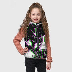 Детский жилет Краски глитч неон, цвет: 3D-красный — фото 2