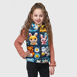 Детский жилет Пэчворк с зайцами, цвет: 3D-светло-серый — фото 2