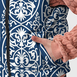 Детский жилет Геометрический узор арабеска бело-синий, цвет: 3D-светло-серый — фото 2