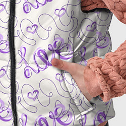 Детский жилет Паттерн с надписями Love и сердцами, цвет: 3D-светло-серый — фото 2