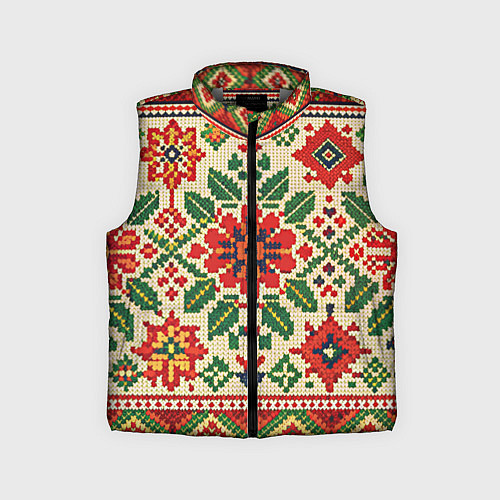 Детский жилет Славянский узор и орнамент / 3D-Светло-серый – фото 1