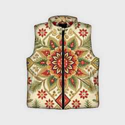 Детский жилет Русские классические узоры и орнамент, цвет: 3D-красный