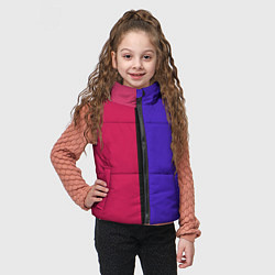 Детский жилет Полосы фуксия, фиолетовый и черный, цвет: 3D-черный — фото 2