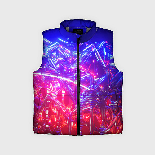 Детский жилет Неоновая геометрическая абстракция / 3D-Светло-серый – фото 1