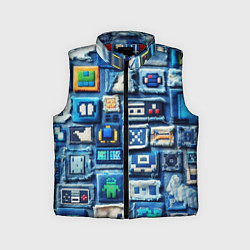 Детский жилет Пэчворк с геймерскими знаками, цвет: 3D-красный