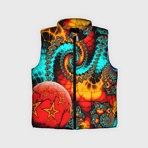 Детский жилет Фрактальный узор из фигур / 3D-Светло-серый – фото 1