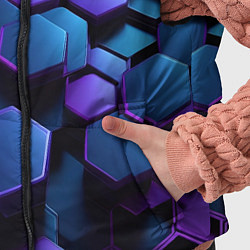 Детский жилет Трехмерные фиолетовые шестиугольники, цвет: 3D-красный — фото 2