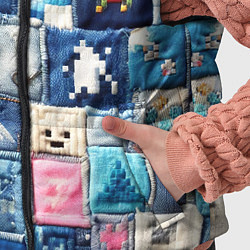Детский жилет Minecraft на пэчворк джинсах, цвет: 3D-черный — фото 2