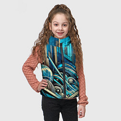 Детский жилет Абстрактный урбанистический пейзаж - нейроарт, цвет: 3D-черный — фото 2