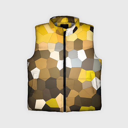 Детский жилет Желто белая мозаика / 3D-Светло-серый – фото 1