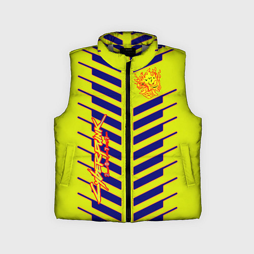 Детский жилет Cyberpunk 2077 полсы геометрия / 3D-Светло-серый – фото 1