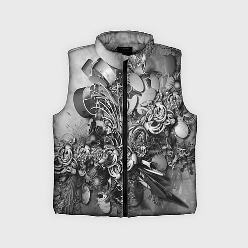 Детский жилет Абстракция оптический узор / 3D-Светло-серый – фото 1