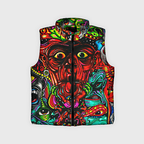 Детский жилет Мексиканский стиль психоделика / 3D-Светло-серый – фото 1