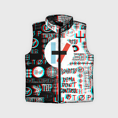 Детский жилет Twenty one pilots glitch pattern / 3D-Светло-серый – фото 1