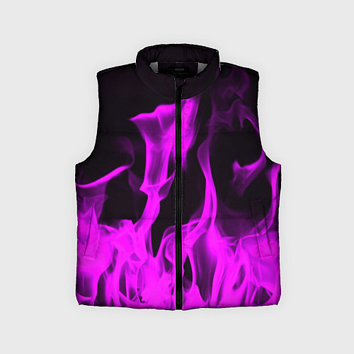 Детский жилет Неоновый огонь в дыму / 3D-Светло-серый – фото 1
