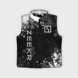 Детский жилет Zeekr - белый брызги, цвет: 3D-черный