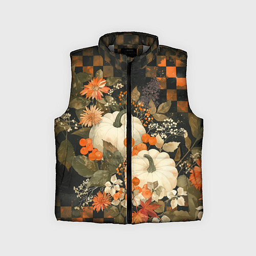 Детский жилет Бледные тыквы / 3D-Светло-серый – фото 1