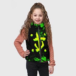 Детский жилет Doom кислотное лого в огне, цвет: 3D-черный — фото 2