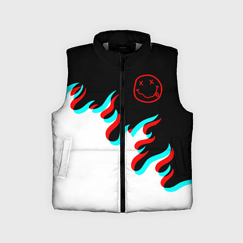 Детский жилет Нирвана глитч огонь / 3D-Светло-серый – фото 1