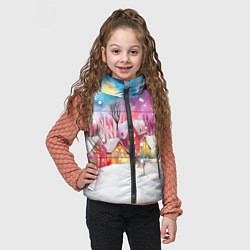 Детский жилет Новогодний ночной дворик, цвет: 3D-черный — фото 2